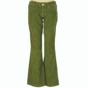 True Religion green corduroy pants women’s size 28